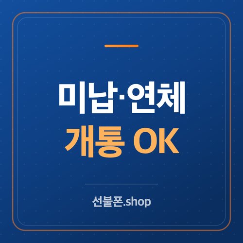신용불량·미납 개통 가능