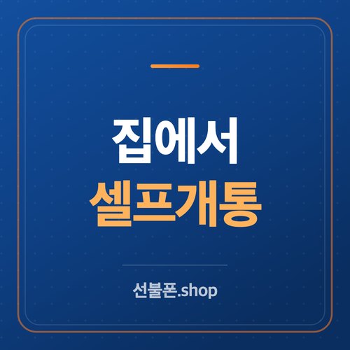 비대면 셀프 개통 안내