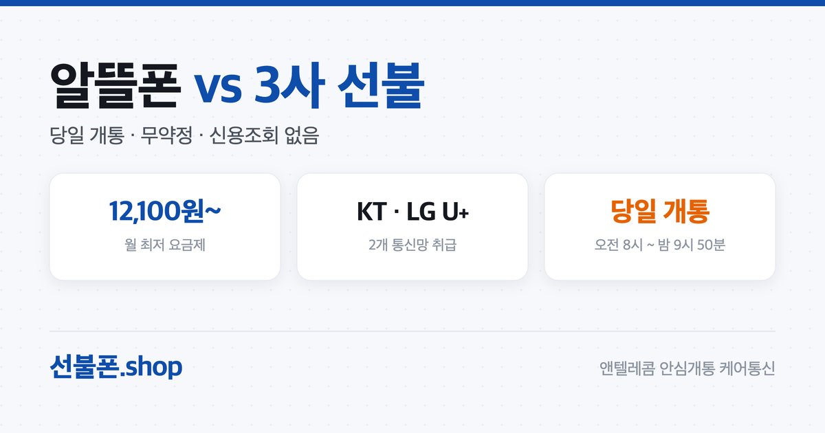 알뜰폰 선불 vs 통신 3사 선불
