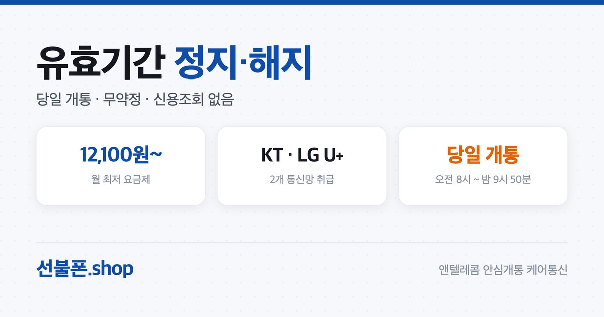 선불폰 유효기간·정지·해지