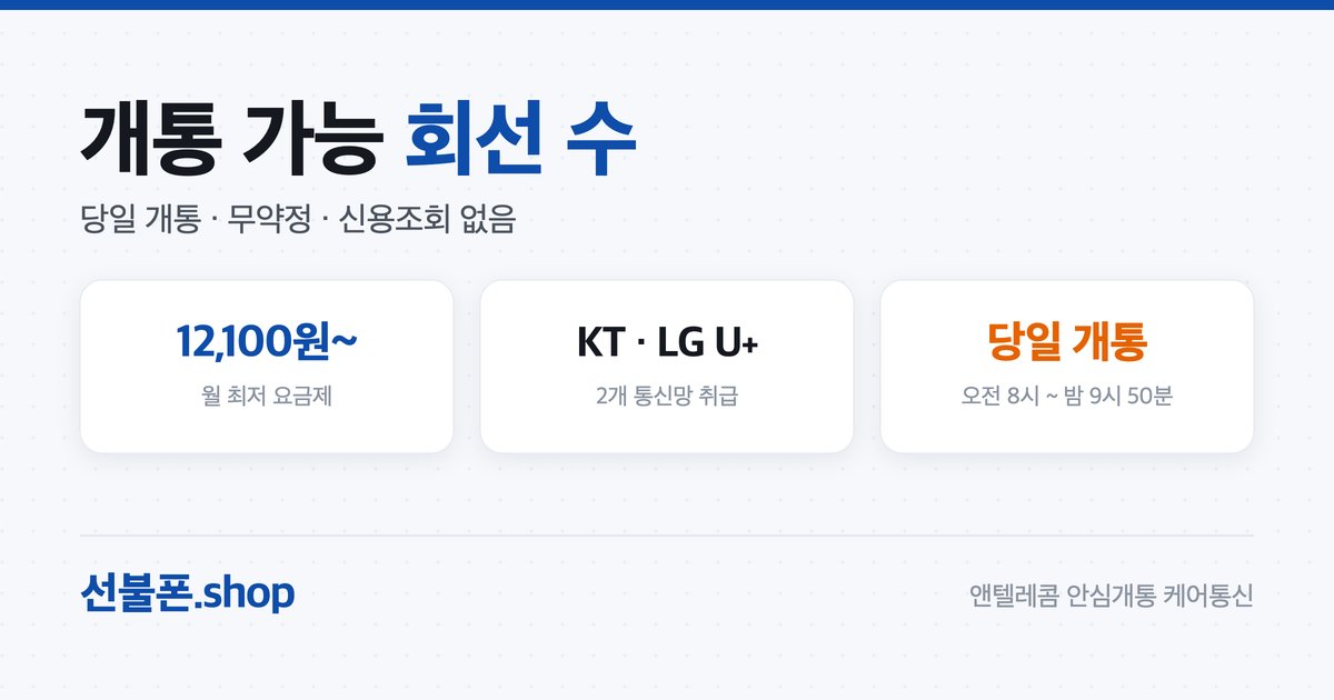 1인 개통 가능 회선 수 제한